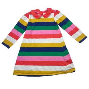 Mini Boden Multicolor Striped Cotton Play Dress, Girls 6